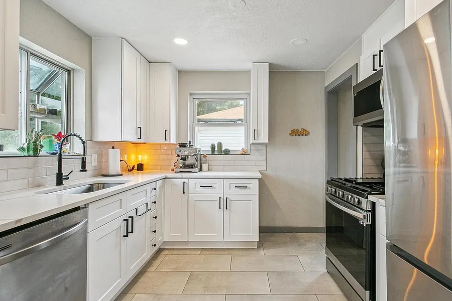 Kitchen after rehab in Denver, Colorado property