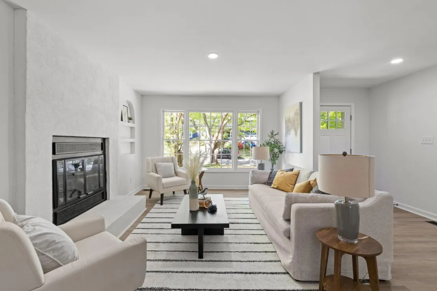 after raleigh nc fix-and-flip fireplace livingroom