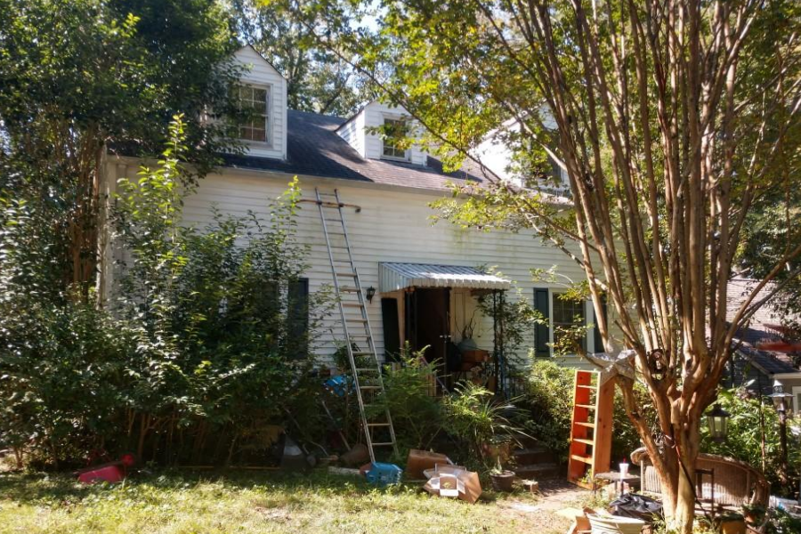 Before front entrance of Decatur fix and flip property