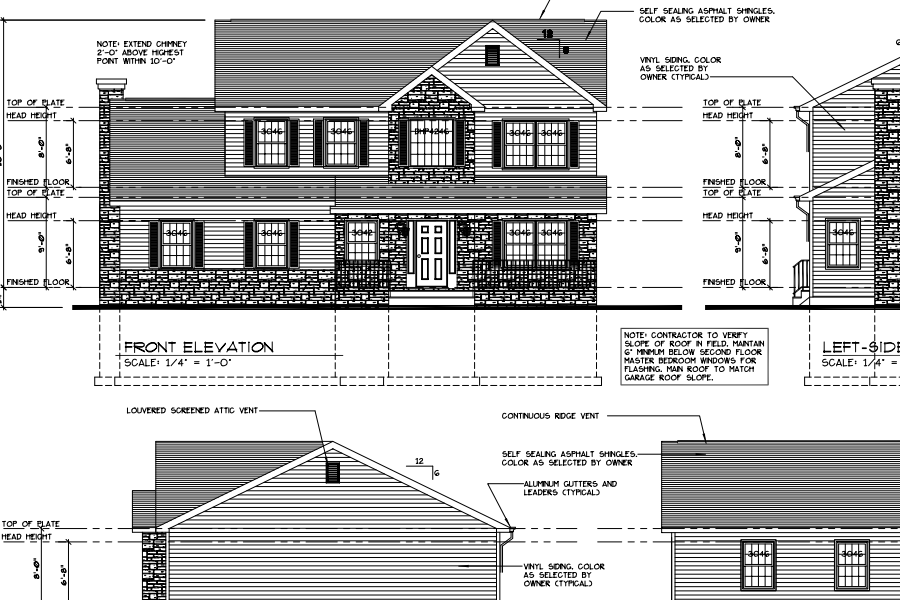 Architect plans and blueprints for Plainfield New Jersey ground-up project