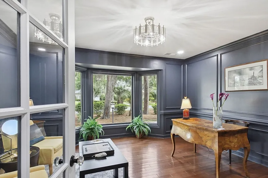 luxury dark office remodel royal savannah, ga